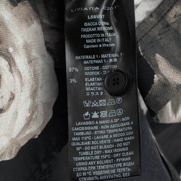 Liviana Conti Black Floral-Print Cotton-Poplin Oversized Shirt Jacket - Picture 11 of 12